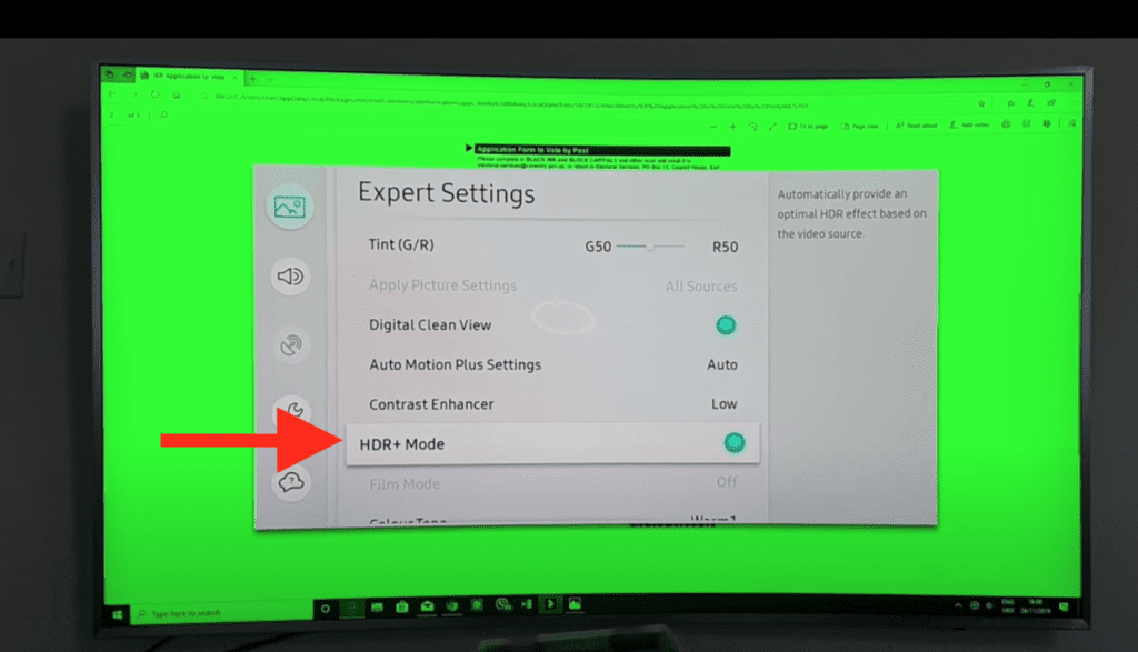 desactivar el modo HDR+ en el televisor Samsung
